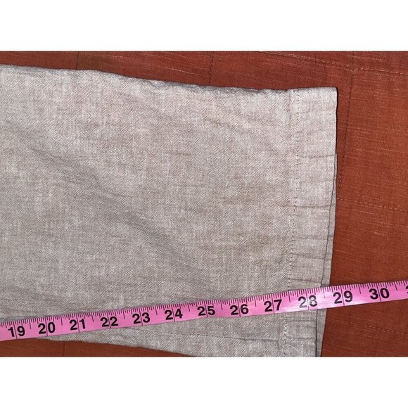 Perry Ellis Tan Linen-Blend Casual Drawstring&Button Fly Men's Pants Size 36x32 - Picture 9 of 12